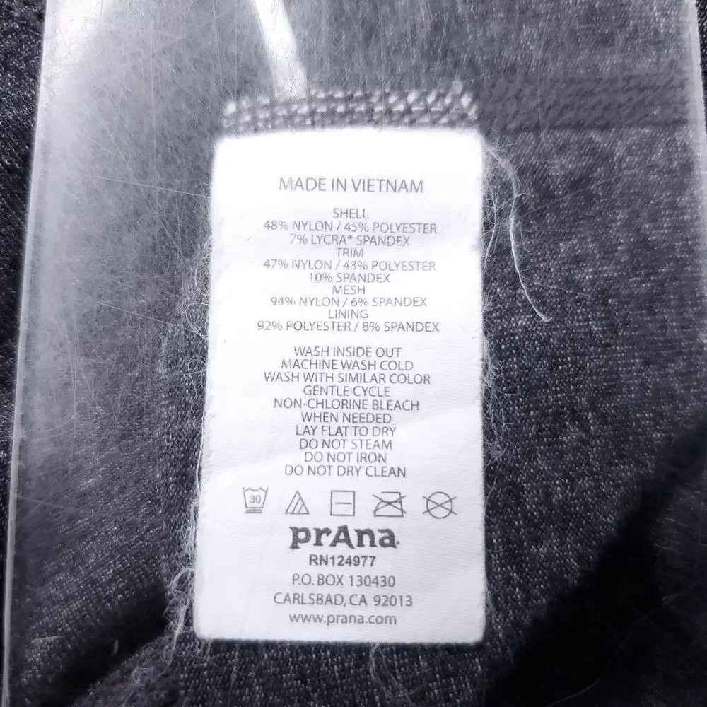 Prana Yoga Pants Women S Charcoal Gray Heather Wide Leg Flare Athleisure Casual - Picture 12 of 12